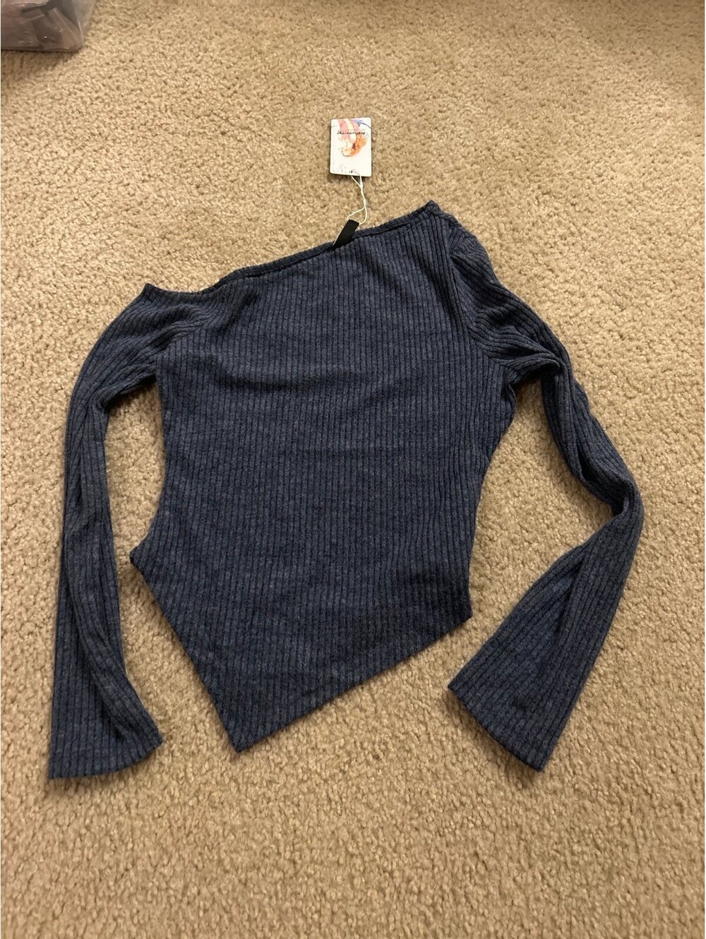 C523 pretty garden shirt top long sleeve small